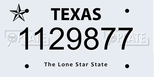 1129877 Texas License Plate