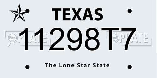 11298T7 Texas License Plate