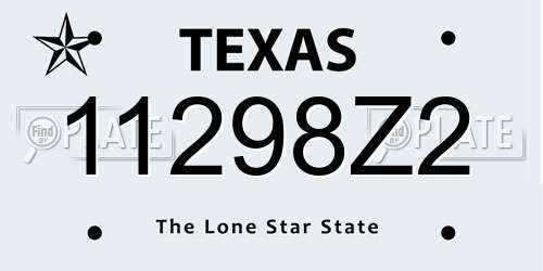 11298Z2 Texas License Plate