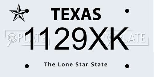 1129XK Texas License Plate