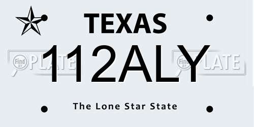 112ALY Texas License Plate