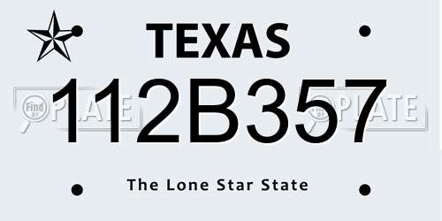 112B357 Texas License Plate