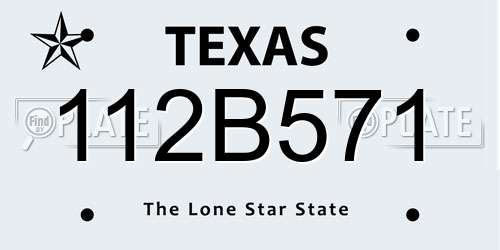 112B571 Texas License Plate