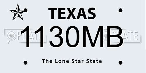 1130MB Texas License Plate