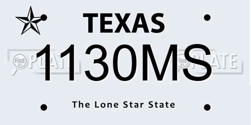 1130MS Texas License Plate