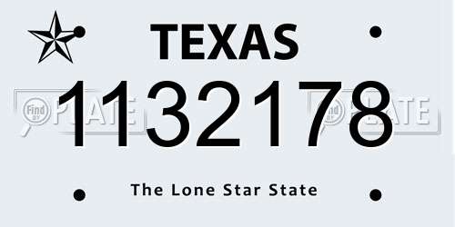 1132178 Texas License Plate