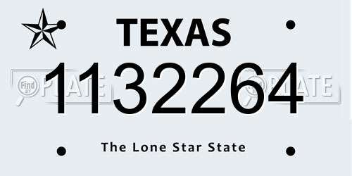1132264 Texas License Plate
