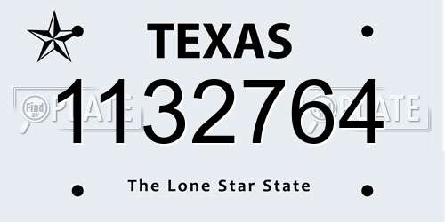 1132764 Texas License Plate