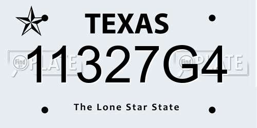 11327G4 Texas License Plate