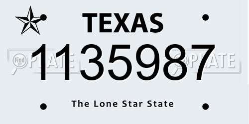1135987 Texas License Plate