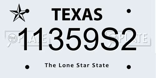 11359S2 Texas License Plate