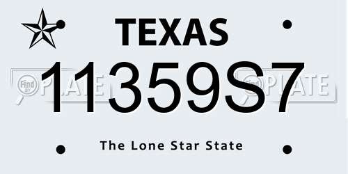 11359S7 Texas License Plate
