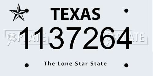 1137264 Texas License Plate