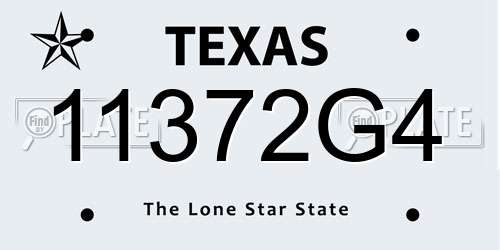 11372G4 Texas License Plate