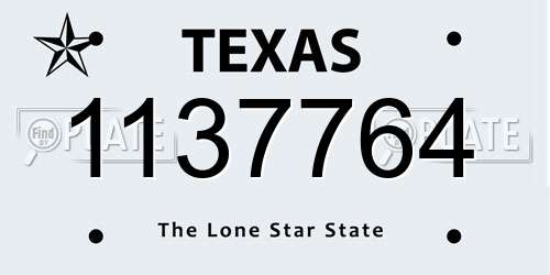 1137764 Texas License Plate