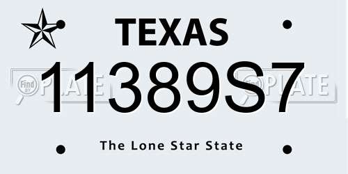 11389S7 Texas License Plate