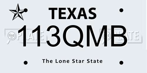 113QMB Texas License Plate