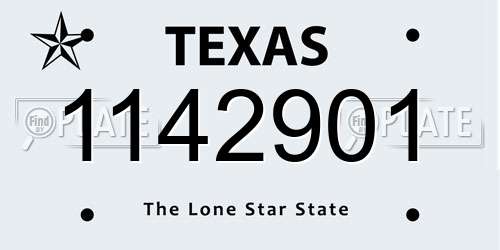 1142901 Texas License Plate
