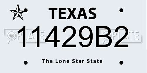 11429B2 Texas License Plate