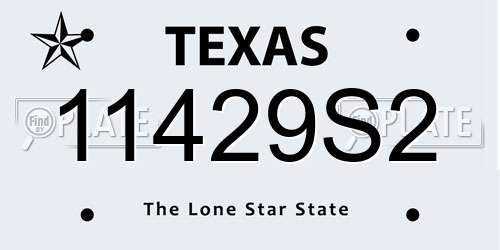 11429S2 Texas License Plate