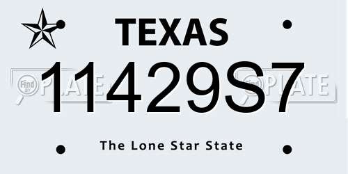 11429S7 Texas License Plate