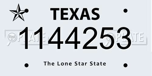 1144253 Texas License Plate