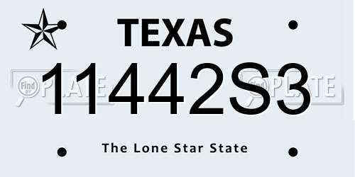 11442S3 Texas License Plate