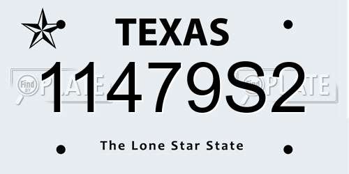 11479S2 Texas License Plate