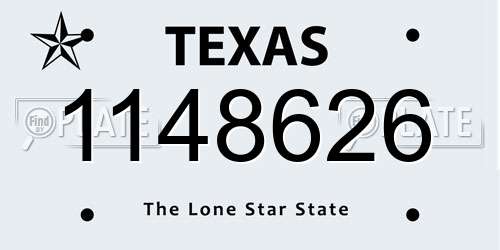 1148626 Texas License Plate