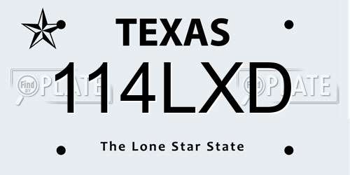 114LXD Texas License Plate