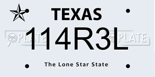 114R3L Texas License Plate