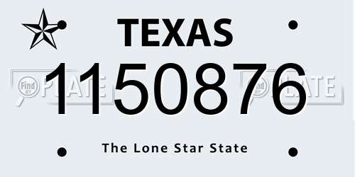 1150876 Texas License Plate
