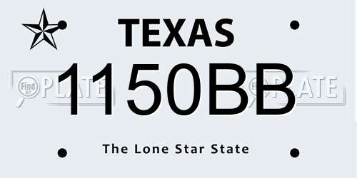 1150BB Texas License Plate