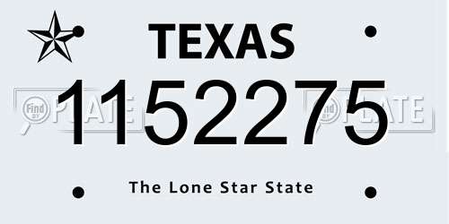 1152275 Texas License Plate