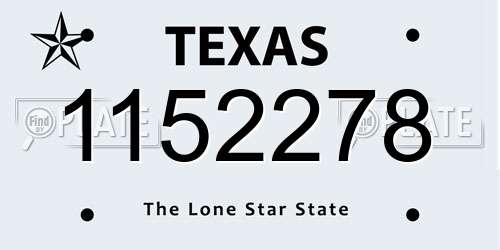 1152278 Texas License Plate