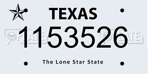 1153526 Texas License Plate