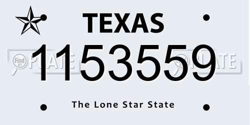 1153559 Texas License Plate