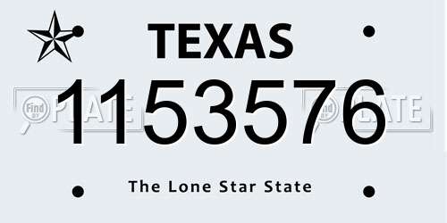 1153576 Texas License Plate