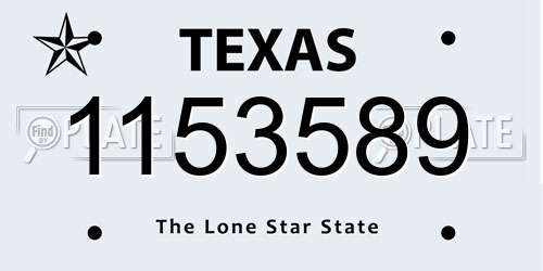 1153589 Texas License Plate