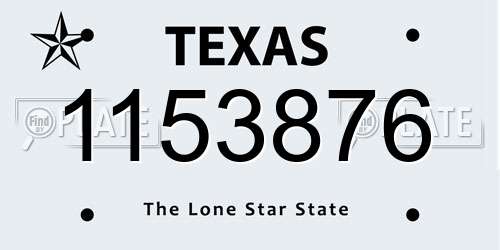 1153876 Texas License Plate