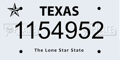 1154952 Texas License Plate