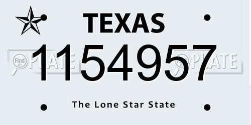 1154957 Texas License Plate
