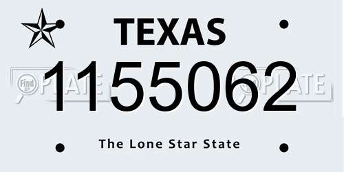 1155062 Texas License Plate
