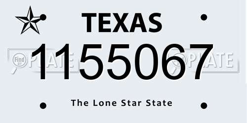 1155067 Texas License Plate