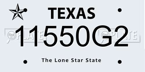 11550G2 Texas License Plate