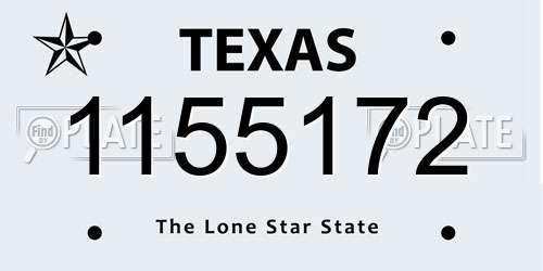 1155172 Texas License Plate