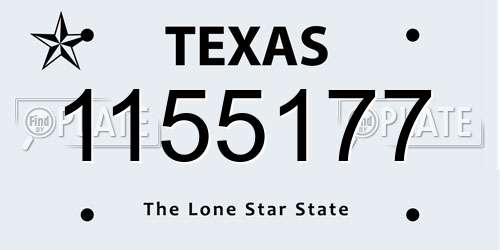 1155177 Texas License Plate