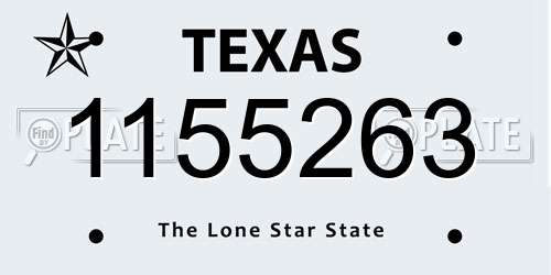 1155263 Texas License Plate