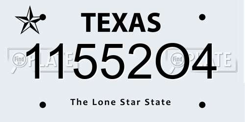 11552O4 Texas License Plate