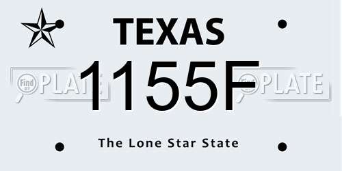 1155F Texas License Plate
